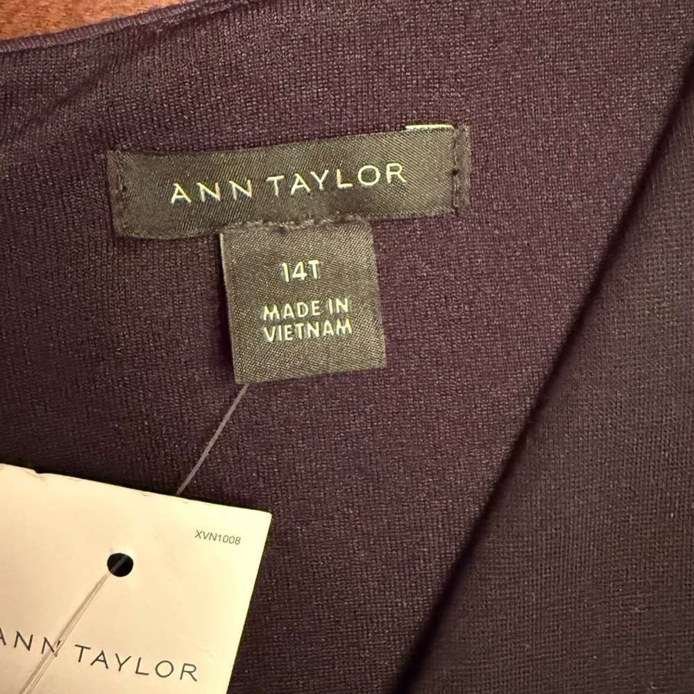Ann Taylor NWT Navy and Black Dress 14Tall